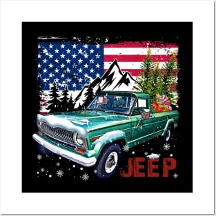 Jeep Gladiator J series American Flag JEEP Posters and Art